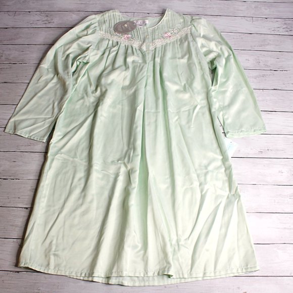 Komar Vintage Womens Satin Nightgown Size M Embroidered Lace Brushed - Picture 1 of 6